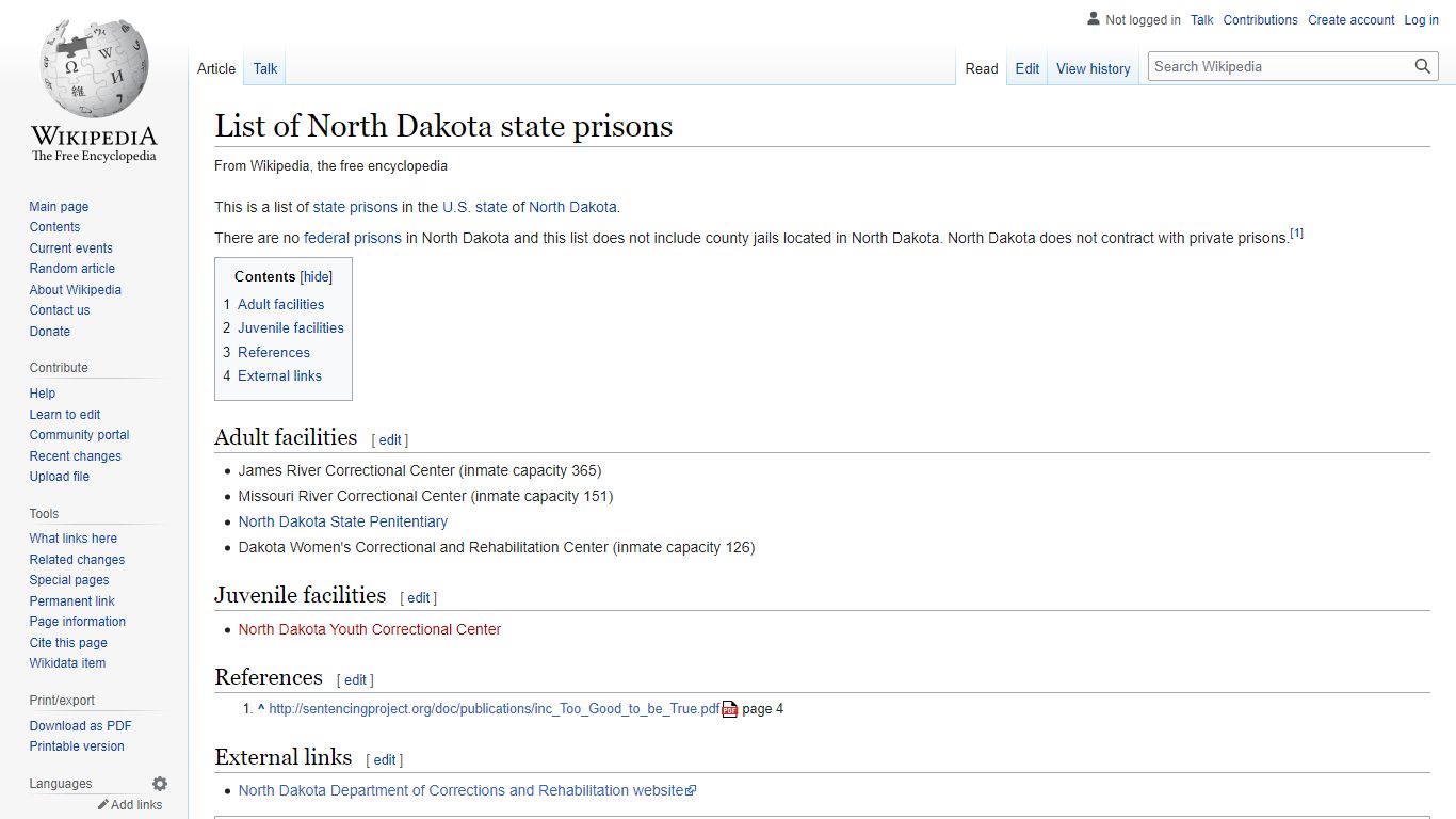 List of North Dakota state prisons - Wikipedia